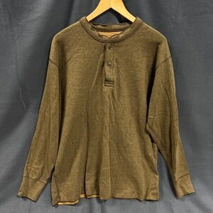 LL Bean Shirt Men's XL River Driver Henley Wool Blend Hiking Thermal Base Layer
